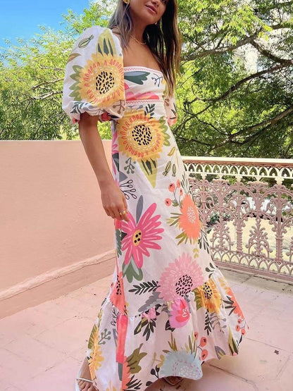 Luxurious Carola Maxi Floral Print Dress