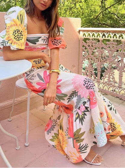 Luxurious Carola Maxi Floral Print Dress