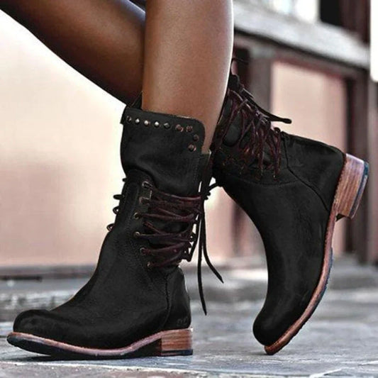 Stefanie – Leather Lace-Up Boots