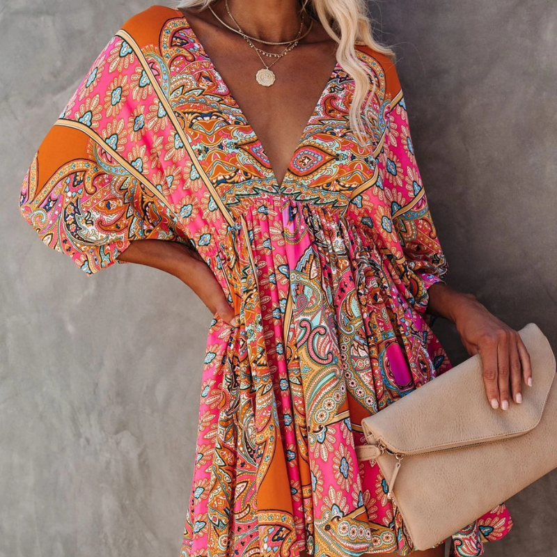 Denise Short Bohemian Floral Dress