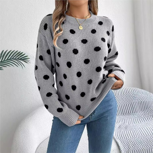 Nuala Ladies Sweater with Polka Dot Pattern