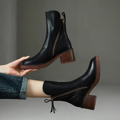 Veronika - Leather Ankle Boots