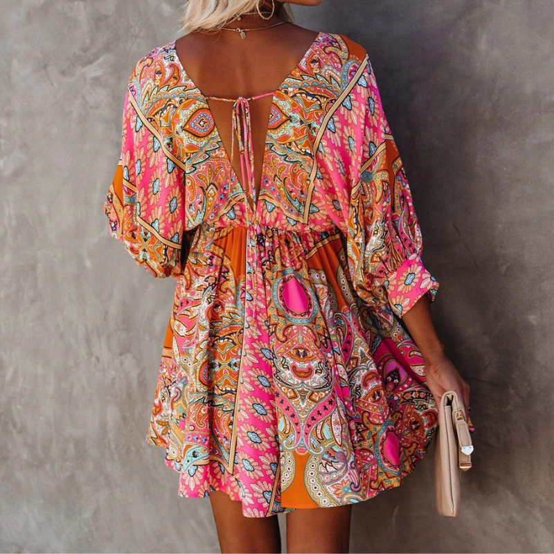 Denise Short Bohemian Floral Dress