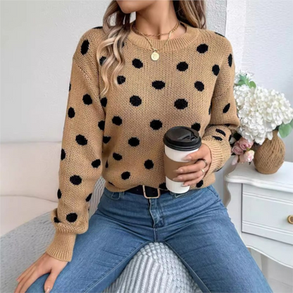 Nuala Ladies Sweater with Polka Dot Pattern