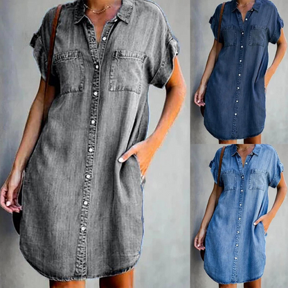 Valerie | Denim Dress with Tummy Coverage