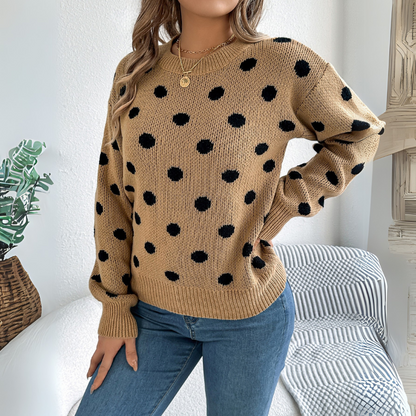 Nuala Ladies Sweater with Polka Dot Pattern