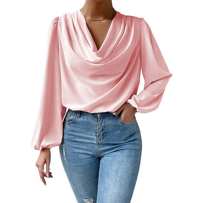 ASTRID – Elegant Chiffon V-Neck Blouse