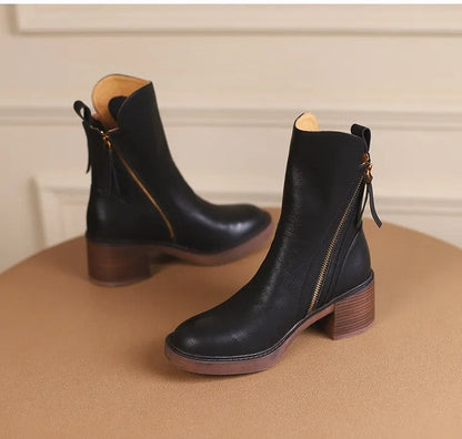 Veronika - Leather Ankle Boots