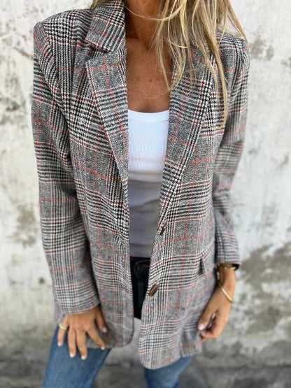 Elaina – Stylish checked winter blazer