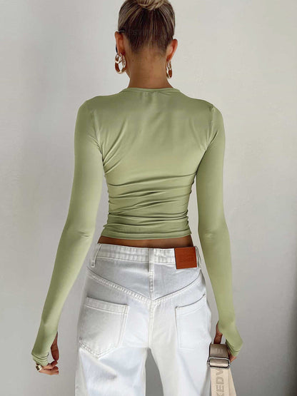 Utility Long Sleeve Crop Top