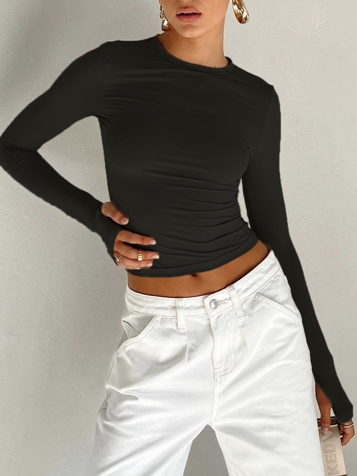 Utility Long Sleeve Crop Top