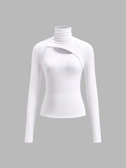 Turtleneck Long Sleeve Slinky Top