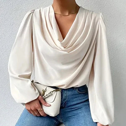 ASTRID – Elegant Chiffon V-Neck Blouse