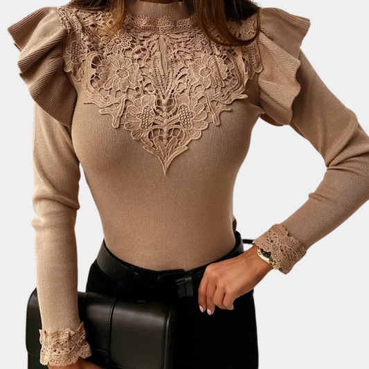 Long Sleeve Shirt with Lace Detailing