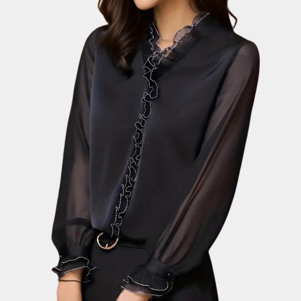 Monta Women's Elegant Long Sleeve Blouse