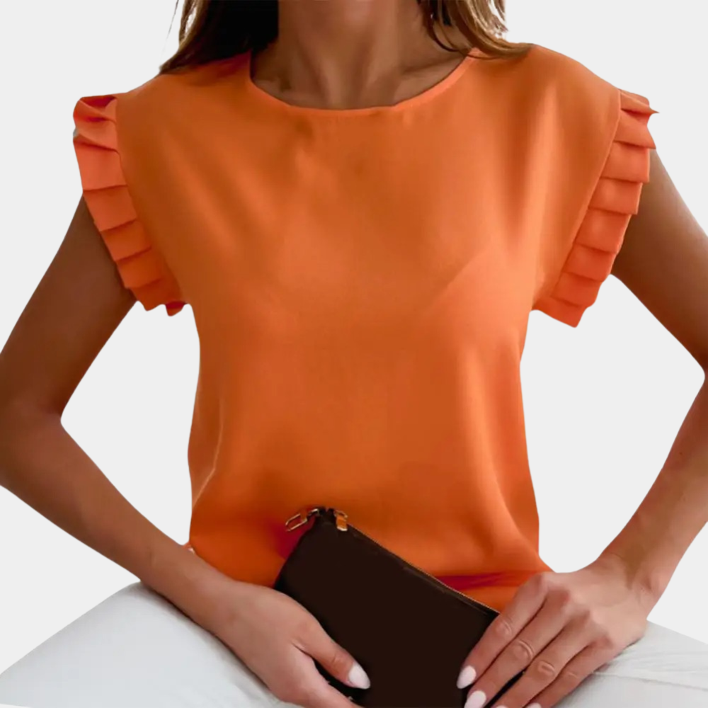 Trendy Flutter Sleeve  Women's Blouse