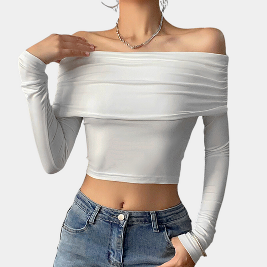 Evangelina Women's Long Sleeve Off-Shoulder Top