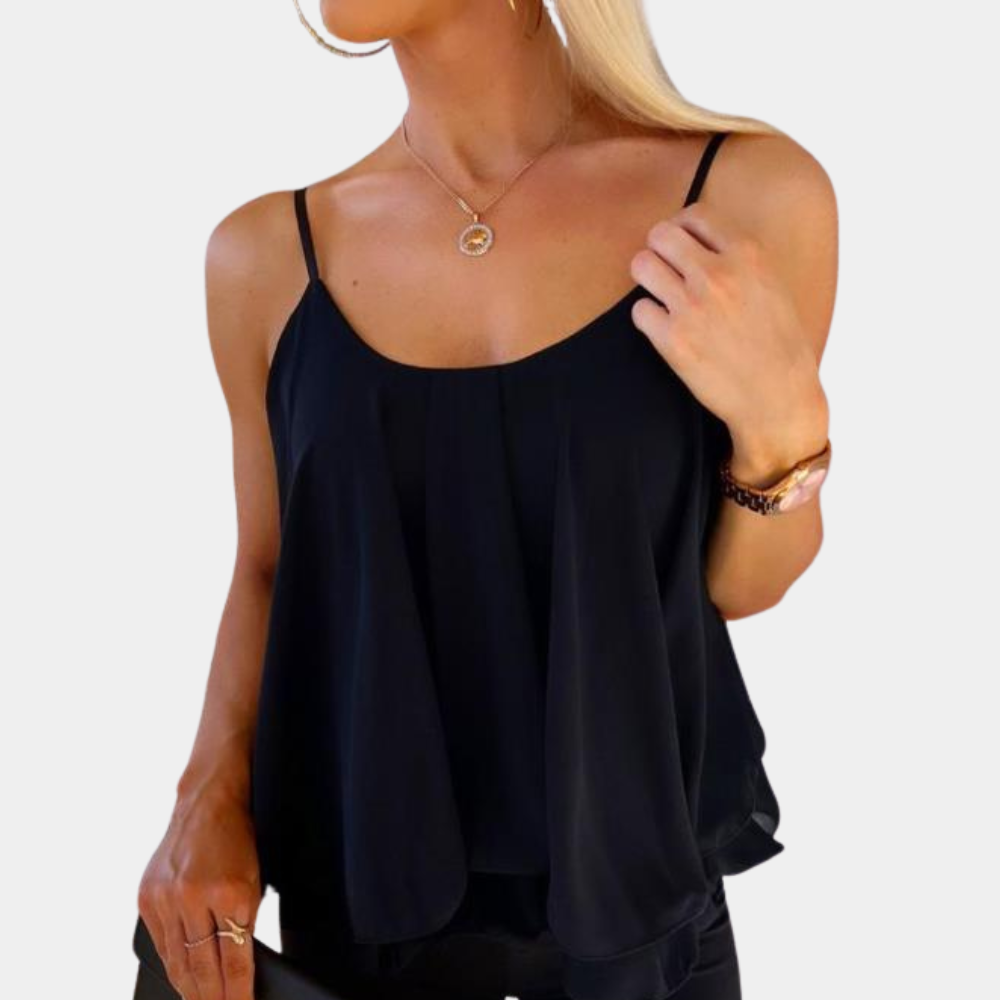 Stylish Sleeveless  Casual Chiffon Blouse