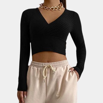 Lidia Stylish Women's Long Sleeve Crop Top