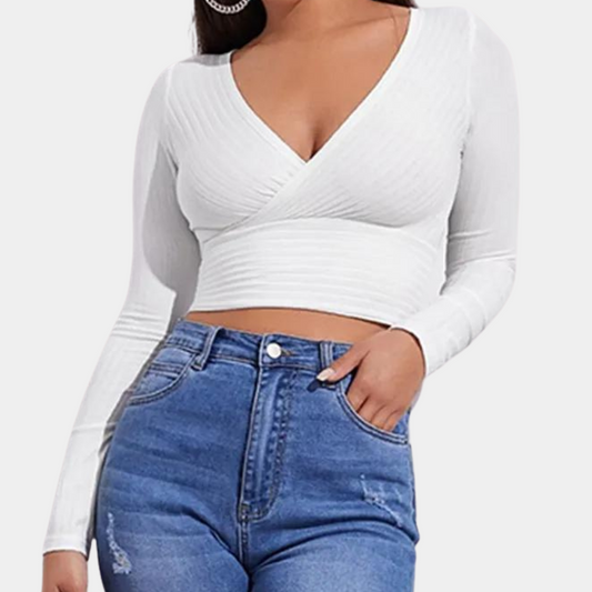 Lidia Stylish Women's Long Sleeve Crop Top