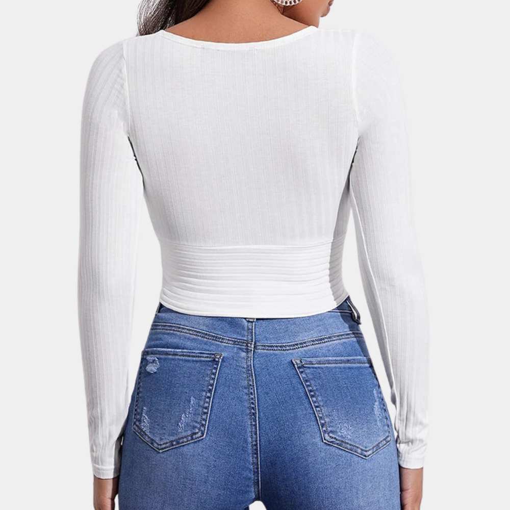 Lidia Stylish Women's Long Sleeve Crop Top