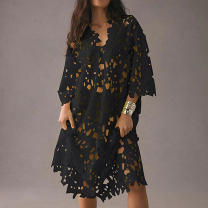 Acatl  Embroidered Floral Design Dress