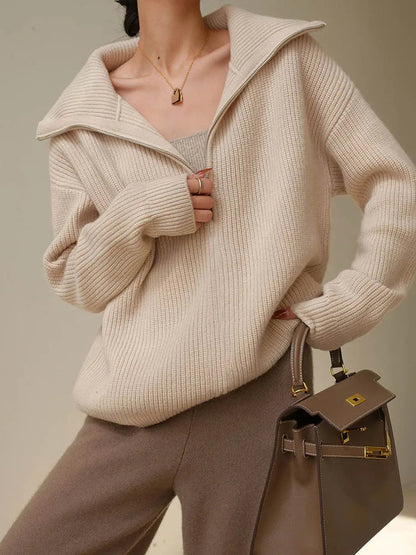 Anna Elegant Sweater with Zip