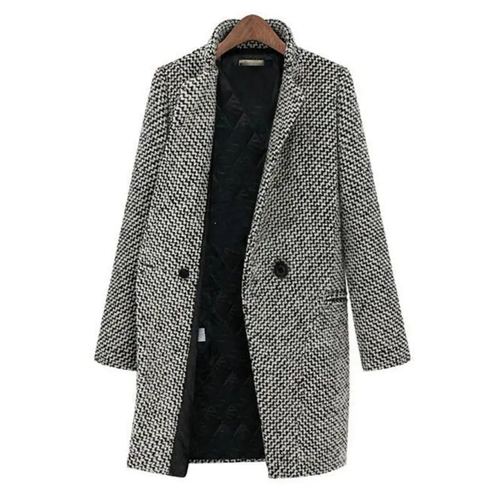 Konstanze - Elegance and Comfort Long Houndstooth Jacket