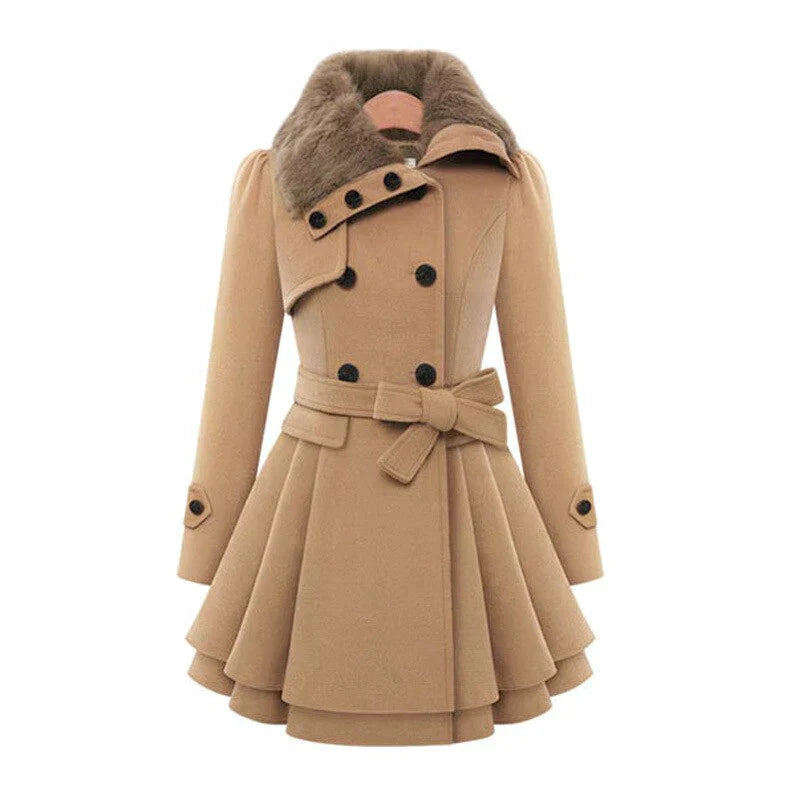 Viktoria - Elegant Trenchcoat with Vegan Fur