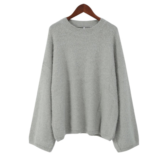 Gray Luna Sweater – Loose Fit Knitted Pullover