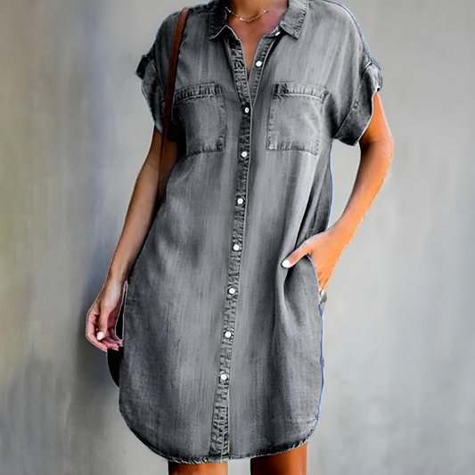 Valerie | Denim Dress with Tummy Coverage