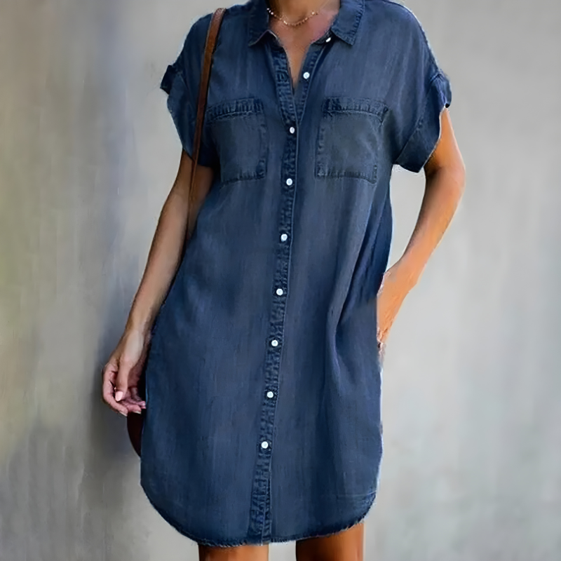 Valerie | Denim Dress with Tummy Coverage