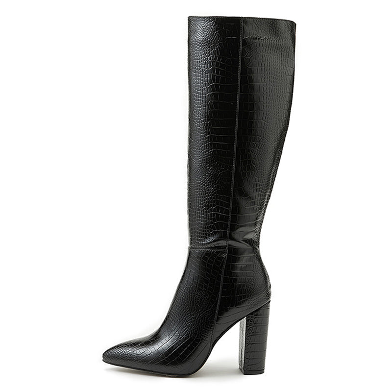 Orin - Women's Knee High Boots with Thick Heel