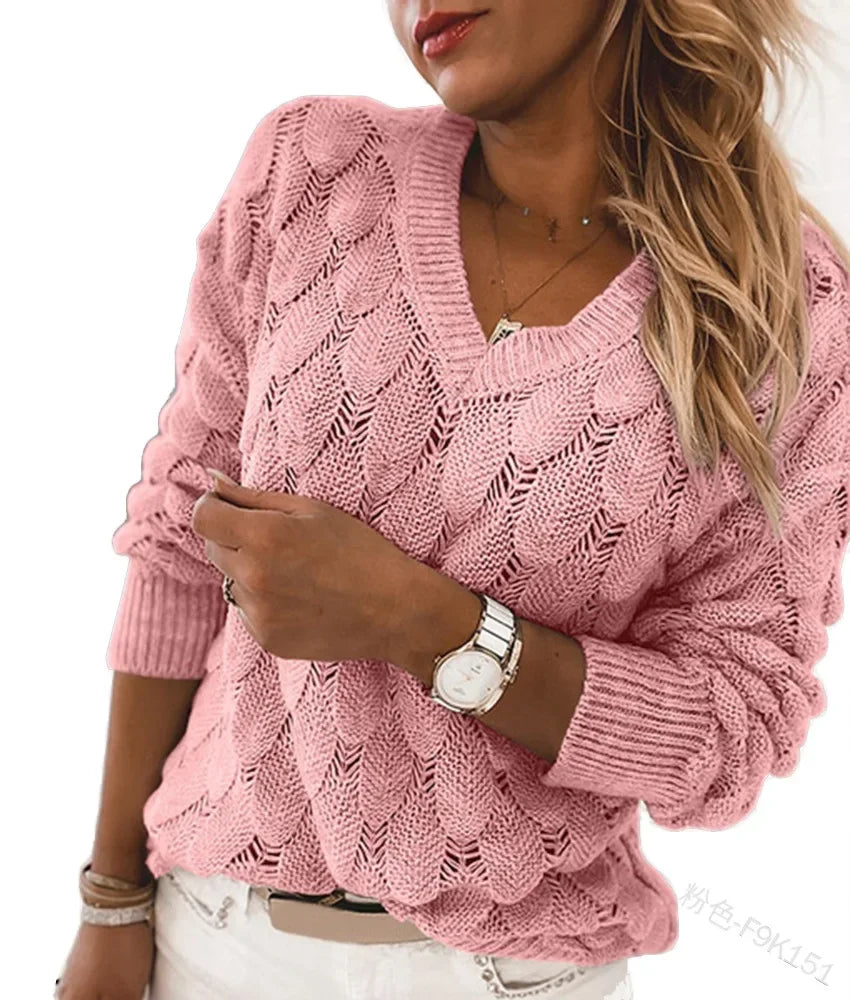 Lindegaar  Knitted sweater with lace pattern