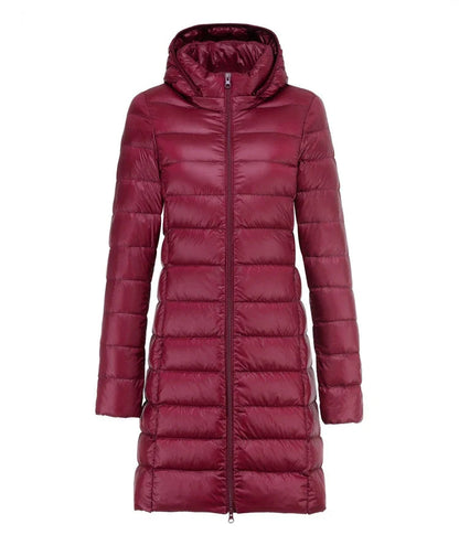 Sheila – Quilted Long Jacket with Hood