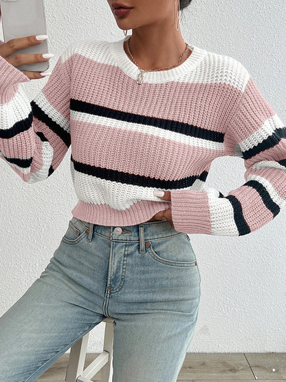 Drop-Shoulder Knitted Sweater