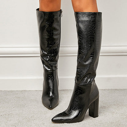 Orin - Women's Knee High Boots with Thick Heel