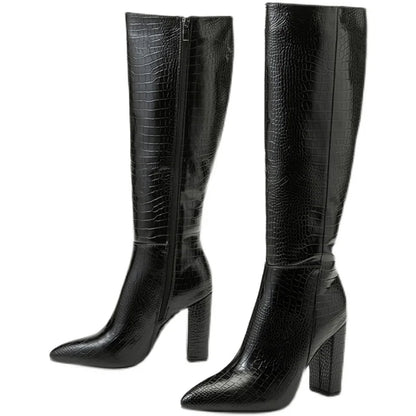 Orin - Women's Knee High Boots with Thick Heel