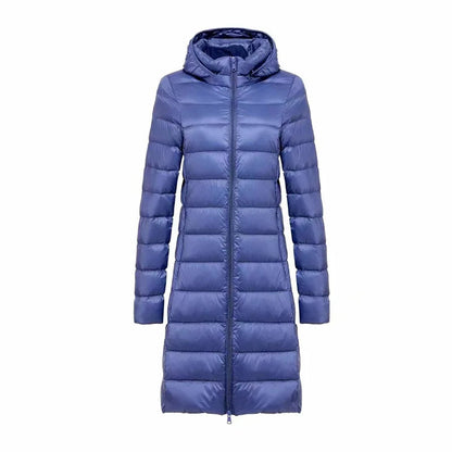 Sheila – Quilted Long Jacket with Hood