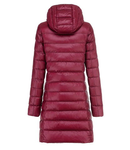 Sheila – Quilted Long Jacket with Hood