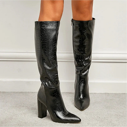 Orin - Women's Knee High Boots with Thick Heel