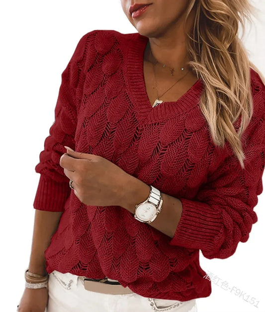 Lindegaar  Knitted sweater with lace pattern