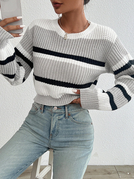 Drop-Shoulder Knitted Sweater