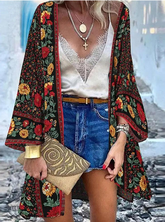 Bertha Beach Cardigan in boho style