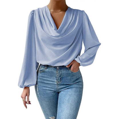 ASTRID – Elegant Chiffon V-Neck Blouse