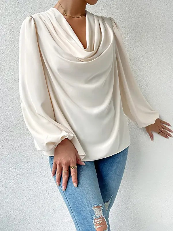 ASTRID – Elegant Chiffon V-Neck Blouse