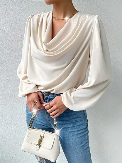 ASTRID – Elegant Chiffon V-Neck Blouse