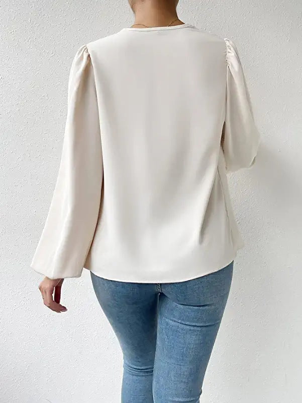 ASTRID – Elegant Chiffon V-Neck Blouse