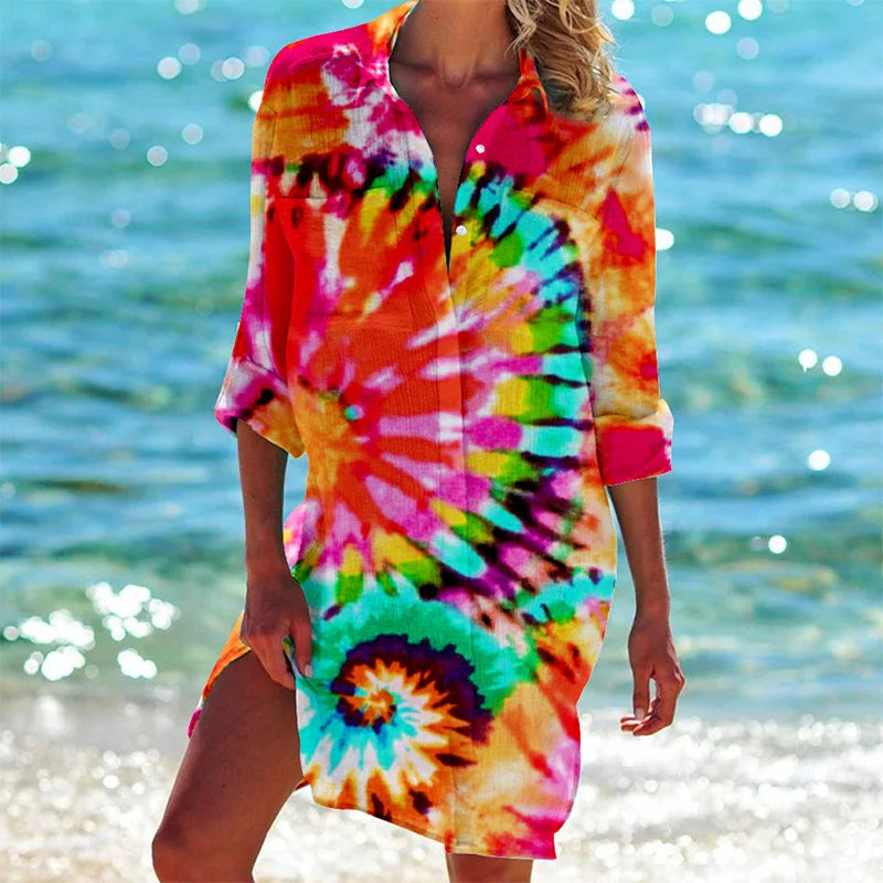 Stephanie | Colorful Shirt Dress