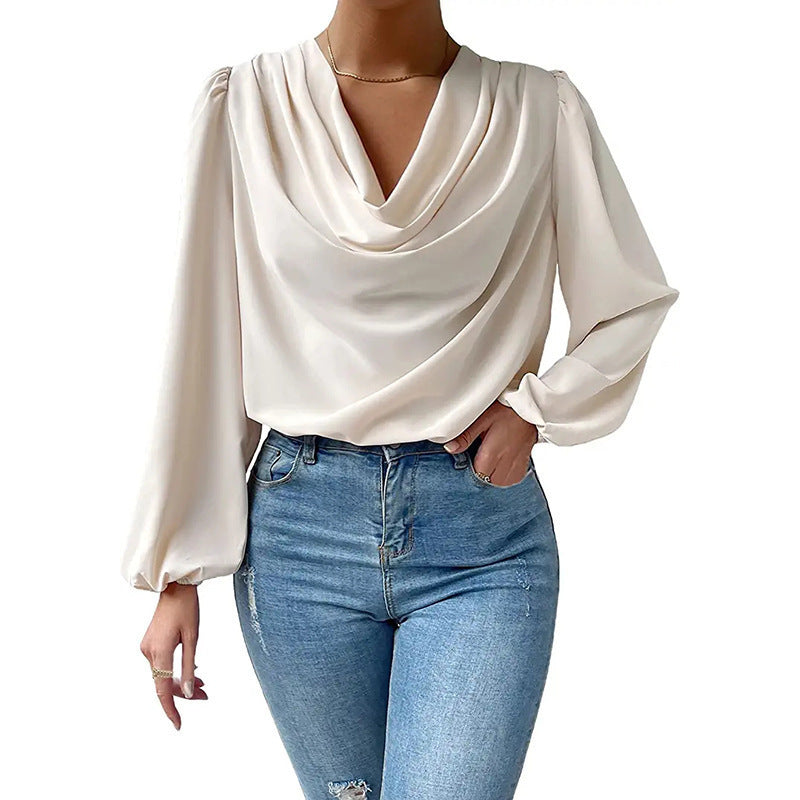 ASTRID – Elegant Chiffon V-Neck Blouse